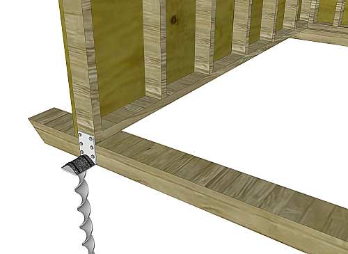 Shelter with anchors and rubber covers