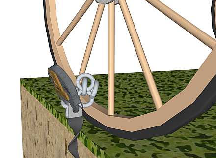 Horse and cart secured with chain and AT anchor