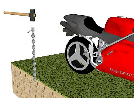 Fitting a Groundbolt AT motorcycle anchor, stage 1
