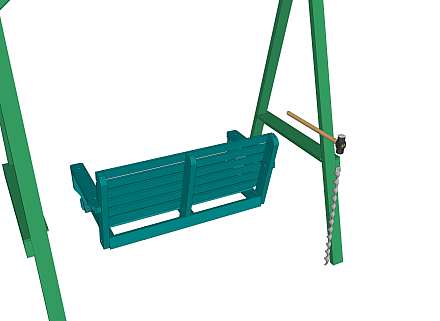 2 place wooden swing