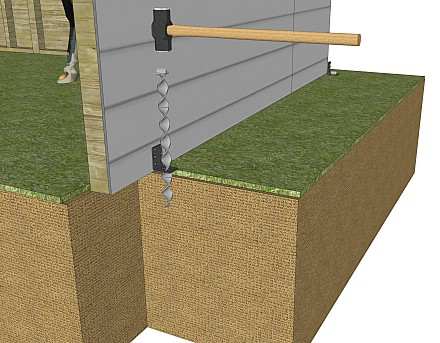 Hammerring the anchor through the T505 bracket