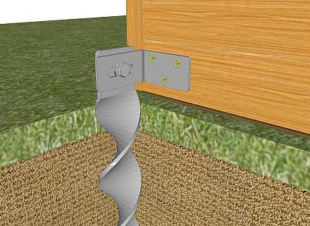 Bracket fitted, shed now anchored