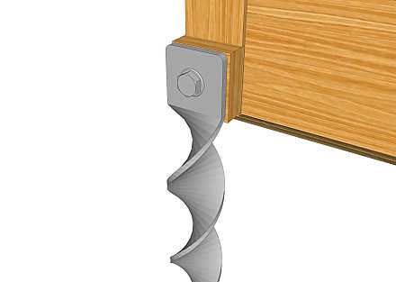 Shed anchored using a timber spacer