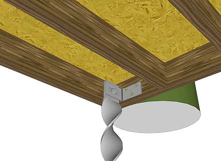 Shed anchored on ther inside, using a B type bracket.