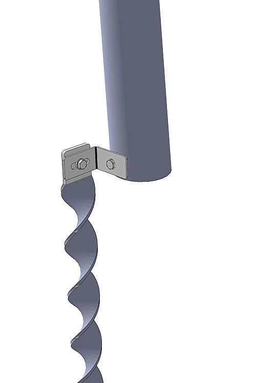 Close up of metal swing secured with 40mm anchors